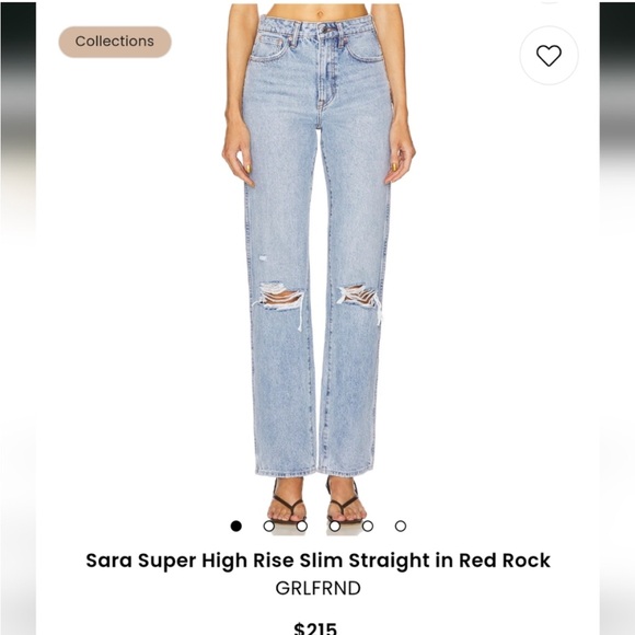 GRLFRND | NEW Sara Super High Rise Slim Straight Jeans in Red Rock Size 30 - Picture 2 of 11